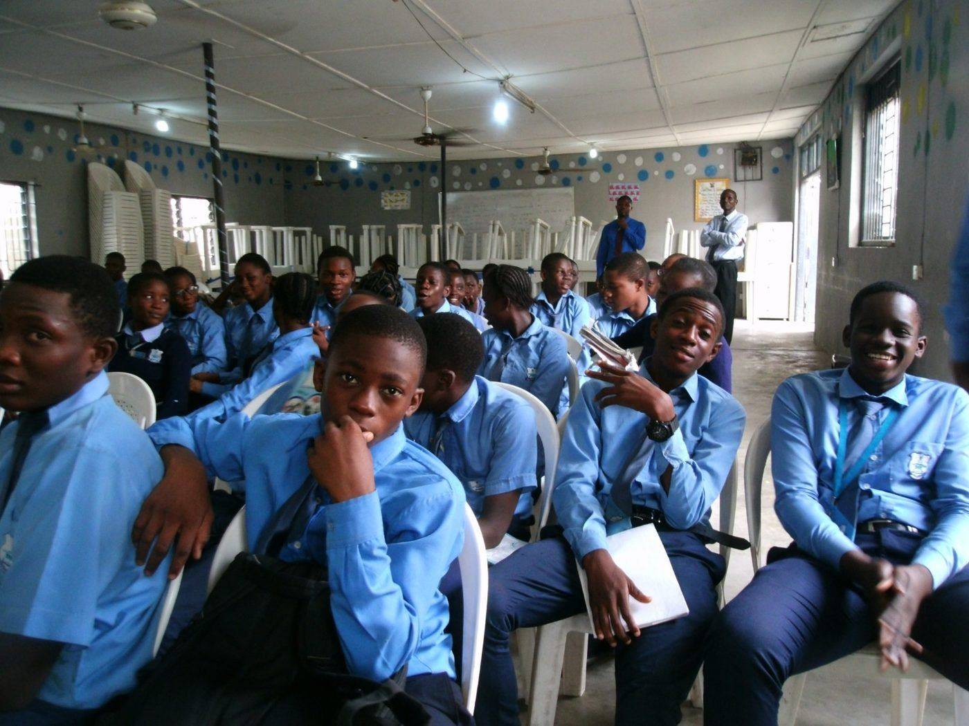 Students at an interactive awareness session, 2016. Sessions were built around questions from the room rather than a lecture.