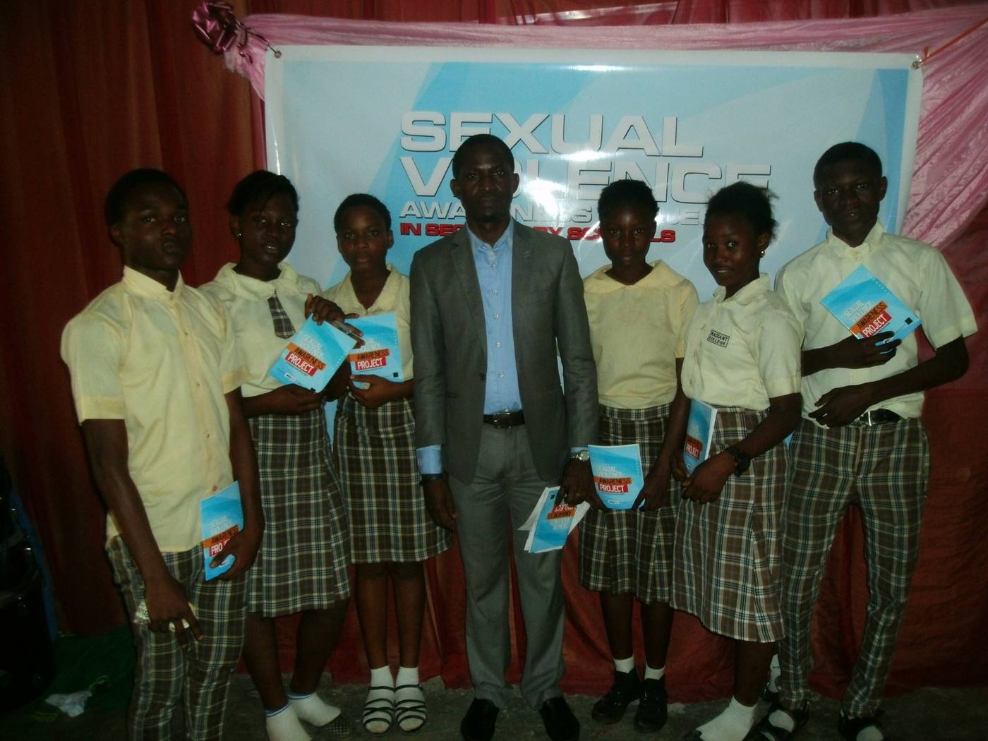 Facilitator with students at Radiant Secondary School