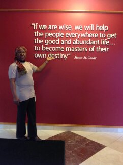 A quote from Moses Coady displayed at the Coady International Institute, StFX, Nova Scotia, Canada.